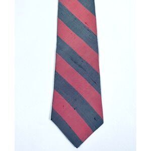 MBP Tie Rack Silk‎ Necktie Red Blue Stripe Textured Preppy Classic Made in USA